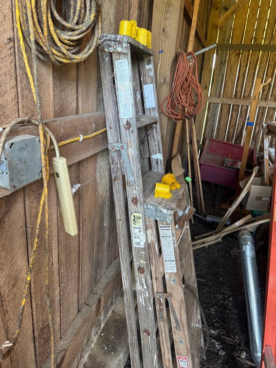 Two A-Frame Wooden Ladders