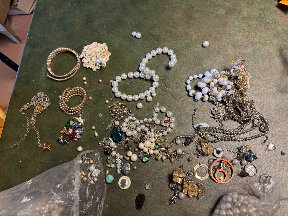 Variety of costume jewelry