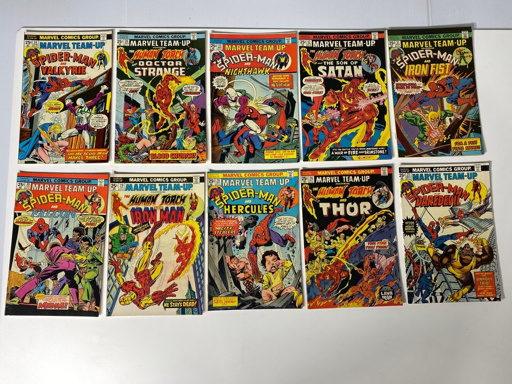 Vintage Marvel Team Up comic books