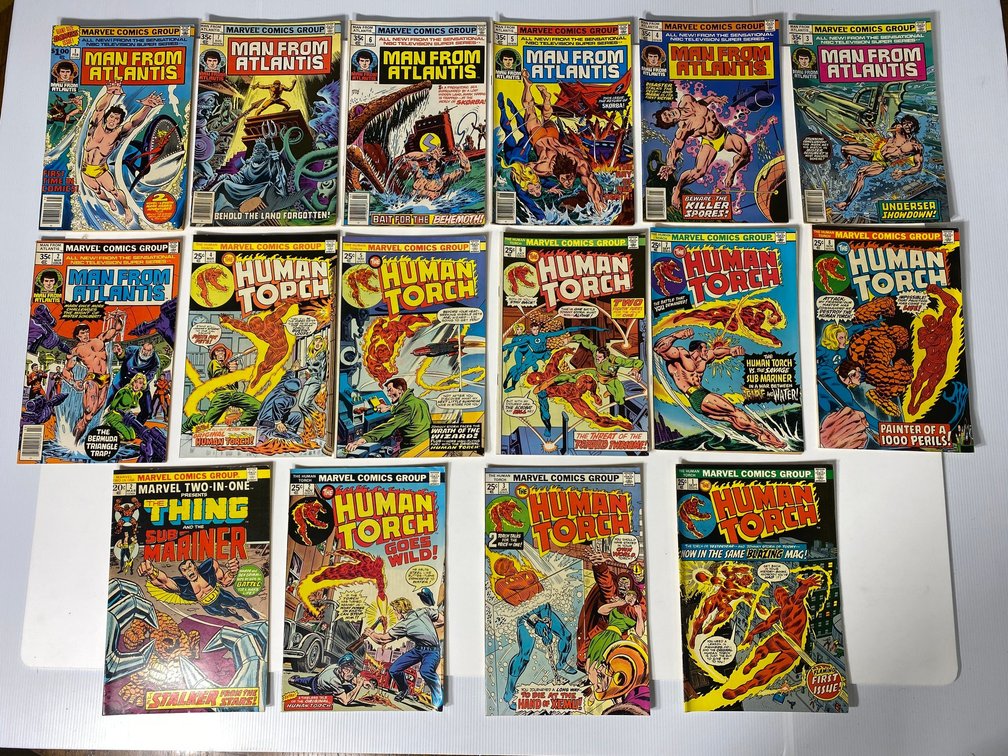 Vintage Man From Atlantis comic books, Human Torch Comic books