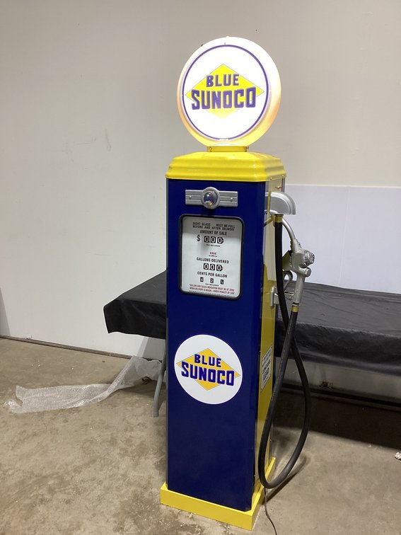 Blue Sunoco Replica Lighted fuel Pump