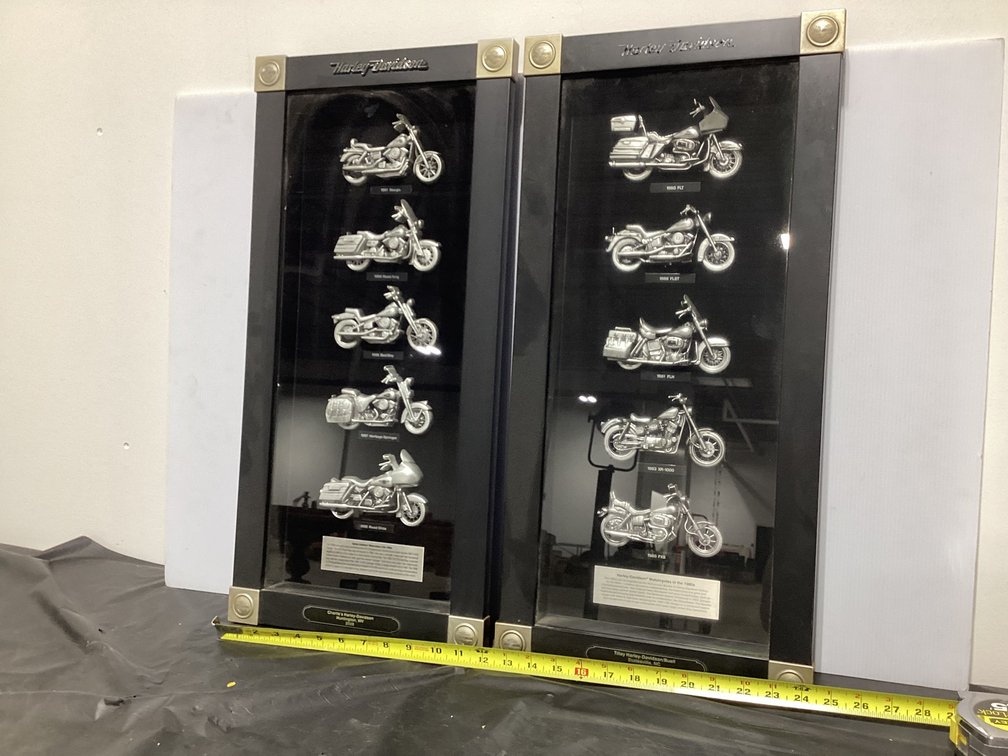 2-Harley Davidson Shadow Box Displays