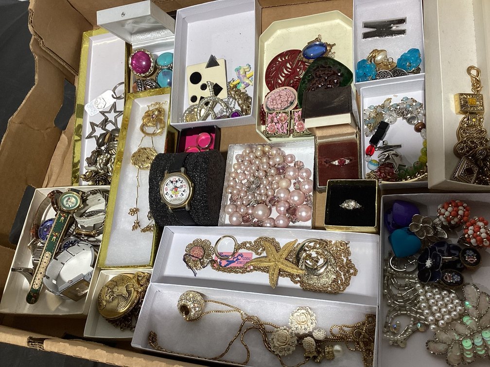 Flat of Costume Jewelry