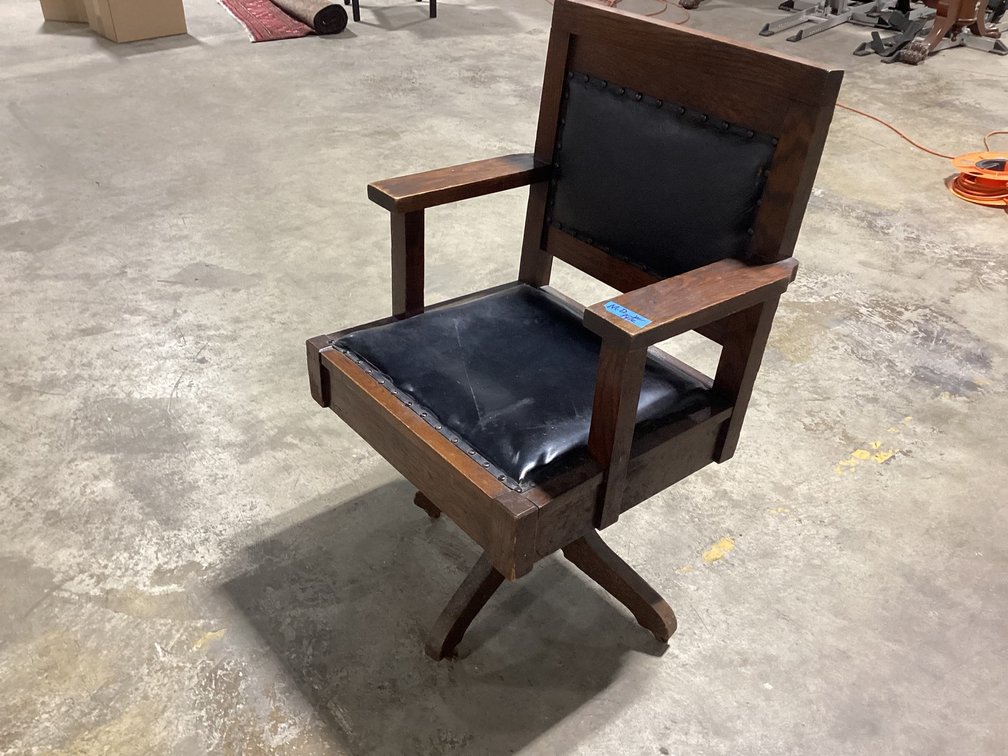 vintage Oak Swivel Desk Chair