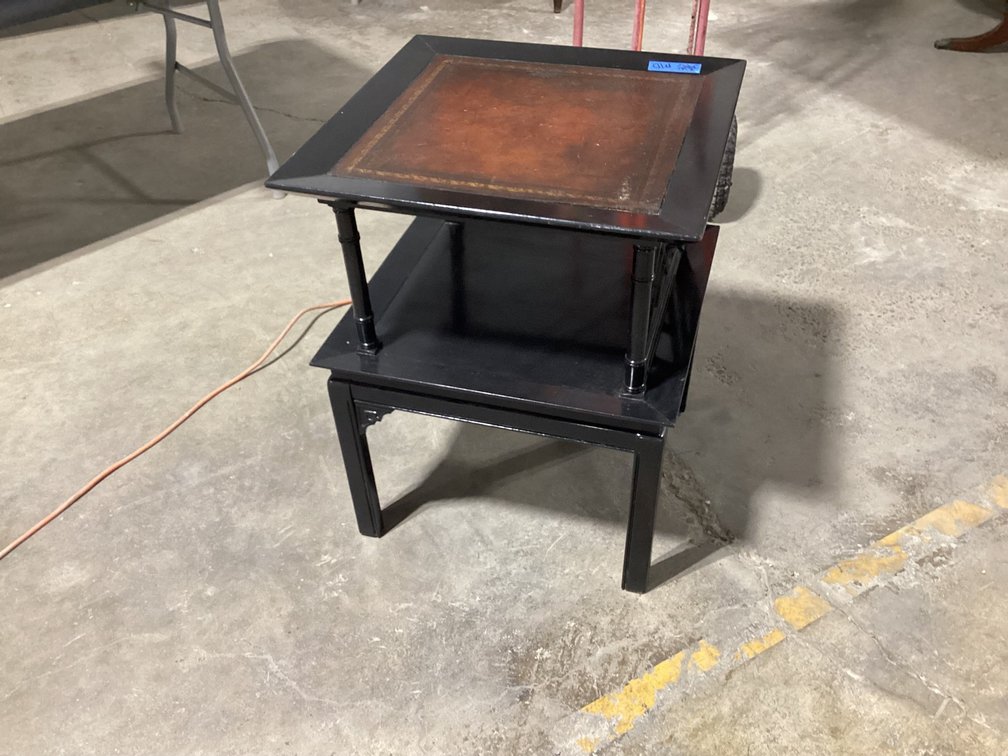 Leather Top End Table