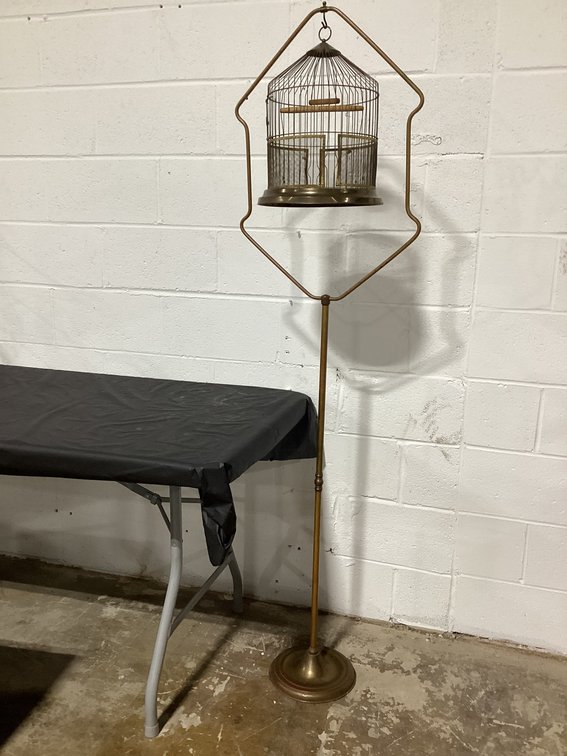 Brass Bird cage, Stand