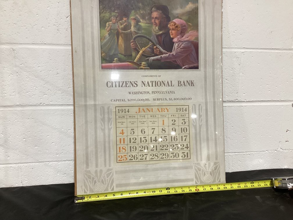 Citizens national of Washington PA Calendar Dated 1914