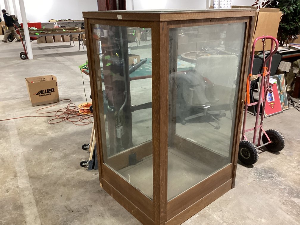2-Large Wood and glass Display Cases