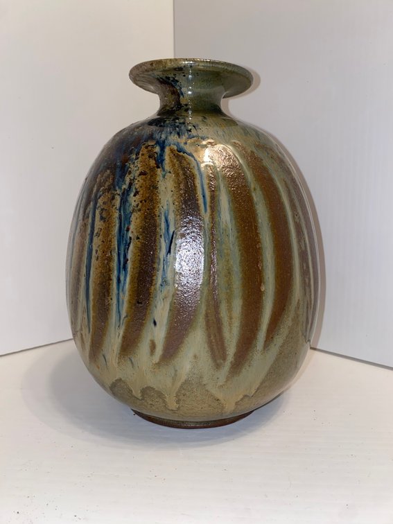 Vintage art pottery abstract vase