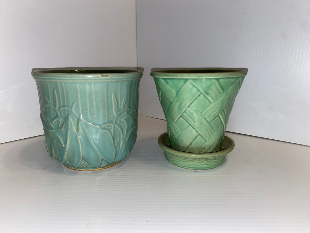 McCoy Jardiniere Calla lily planter, flower pot marked USA