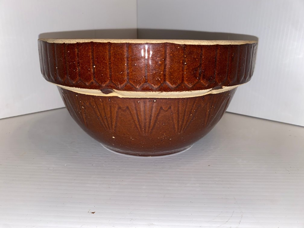 Stoneware mixing bowl marked USA