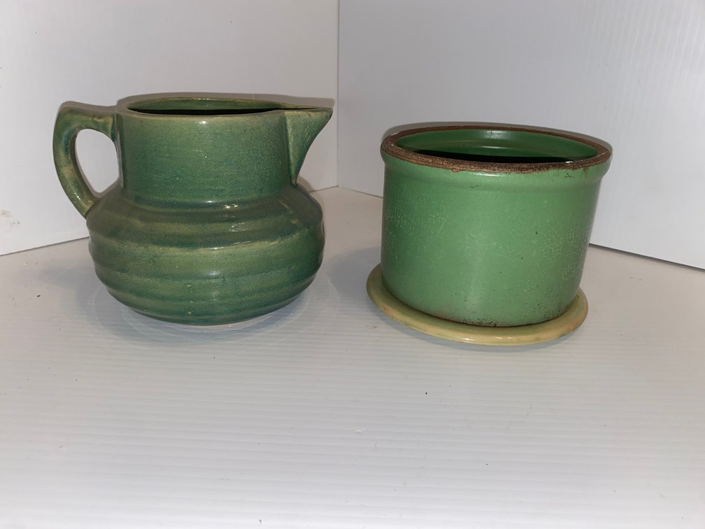 Vintage pottery, pitcher has early McCoy trademark