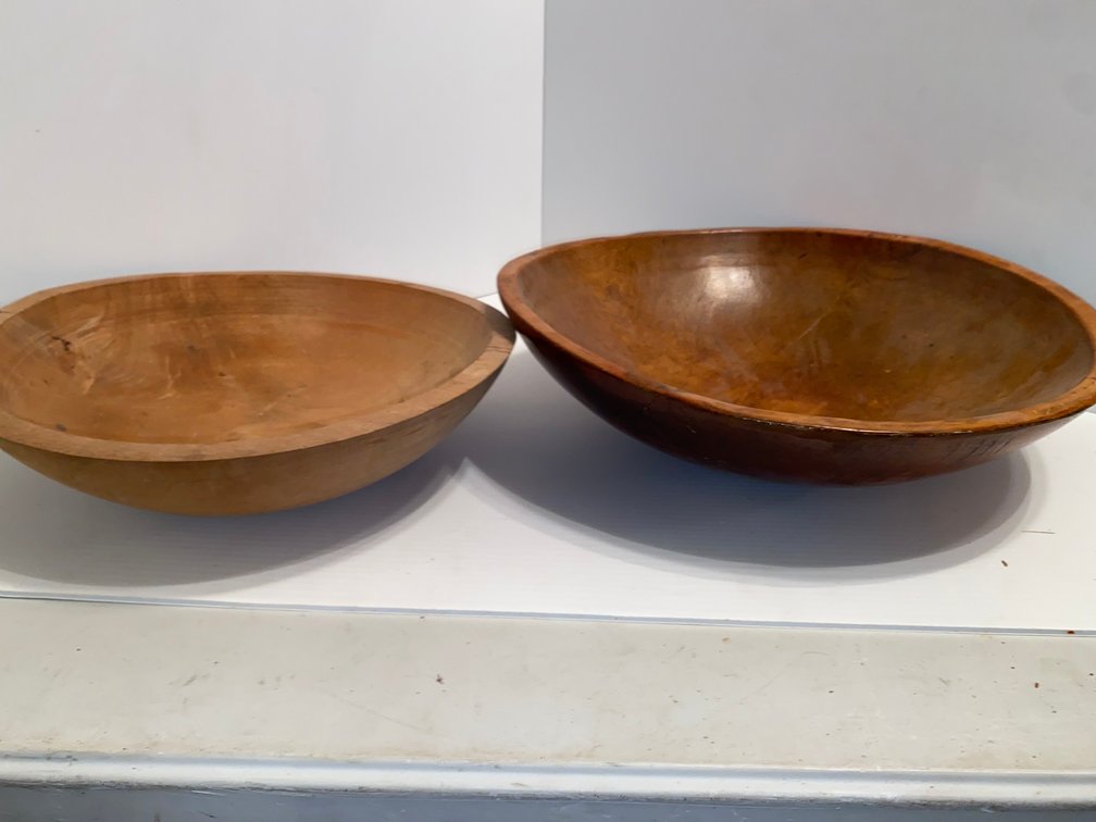 2 Large wooden bowls