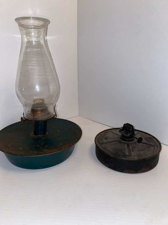 Antique Farm Mother Nature oil lamp, second incomplete oil lamp