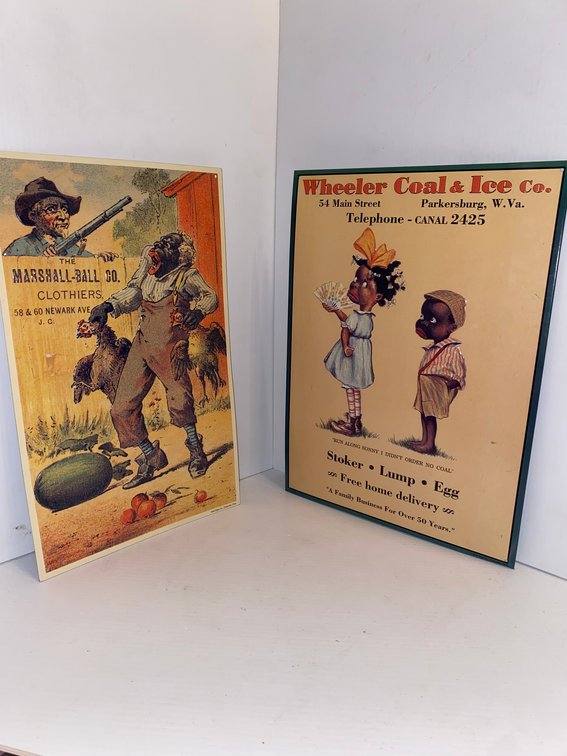 2 Reproduction tins-The Marshall-Ball Co. Clothiers, Wheeler Coal and Ice Company