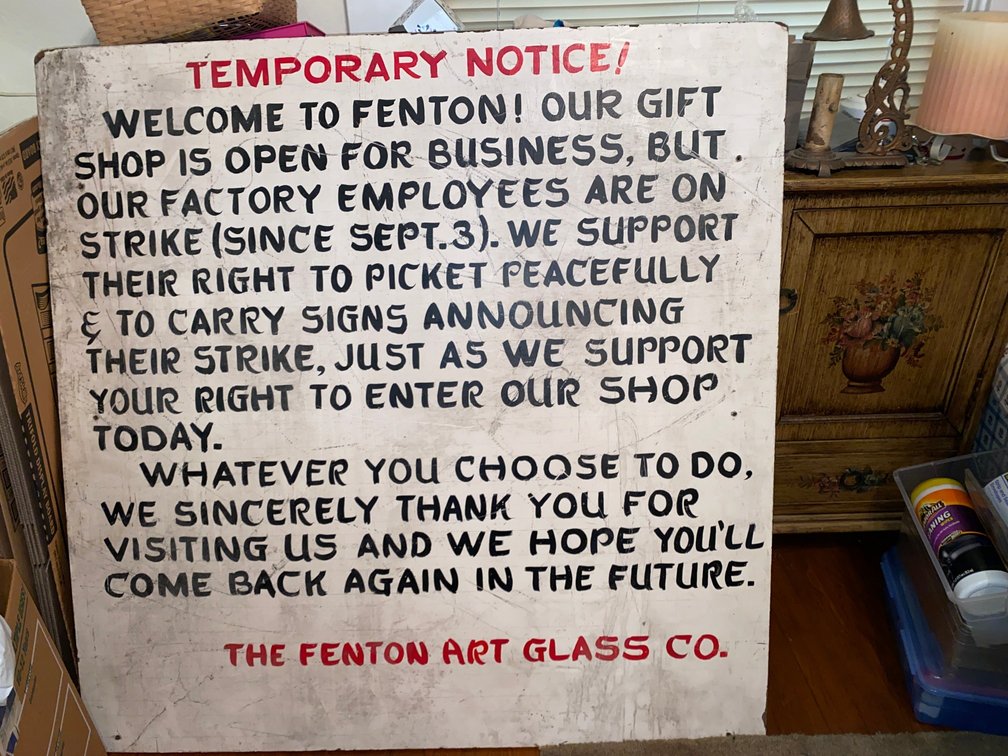 Welcome to Fenton-Temporary Notice sign
