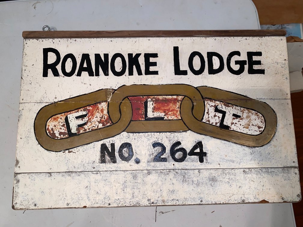 Roanoke Lodge #264 FLT double sided wooden sign