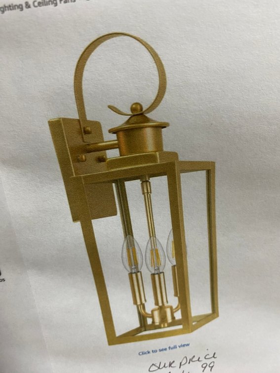 19" Large outdoor wall lantern-gold waterproof wall sconce