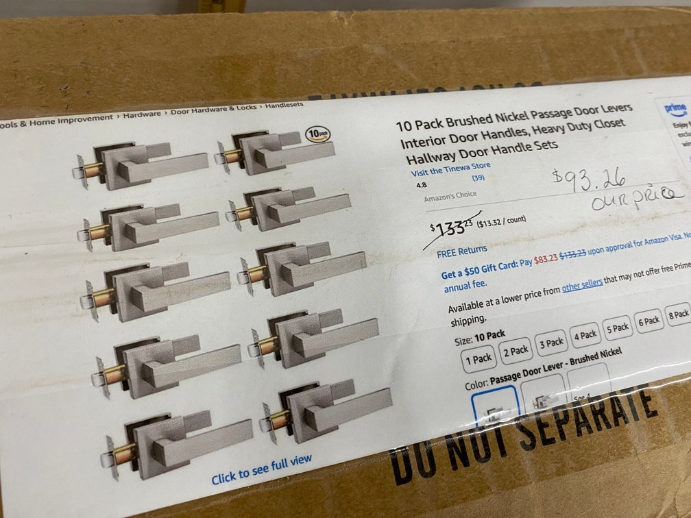 10 Pack of brushed nickel passage door levers-interior heavy duty closet handle sets