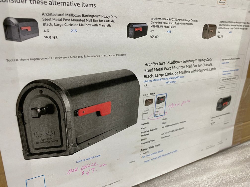 Architectural mailbox-black heavy duty steel