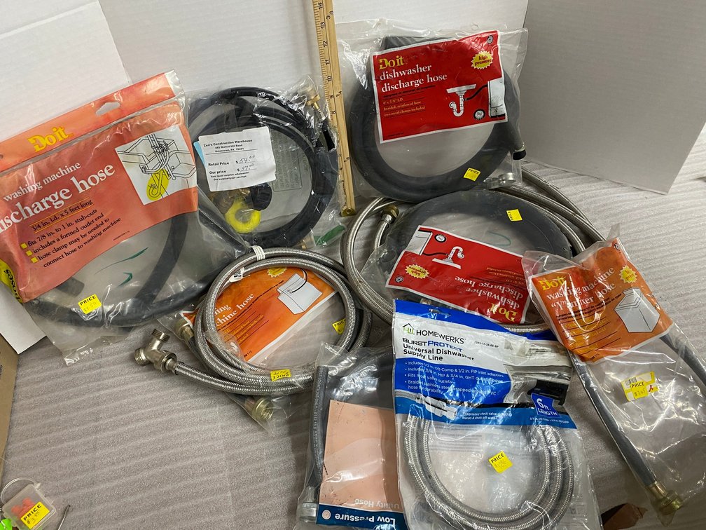 Washing machine discharge hoses and supply line hoses