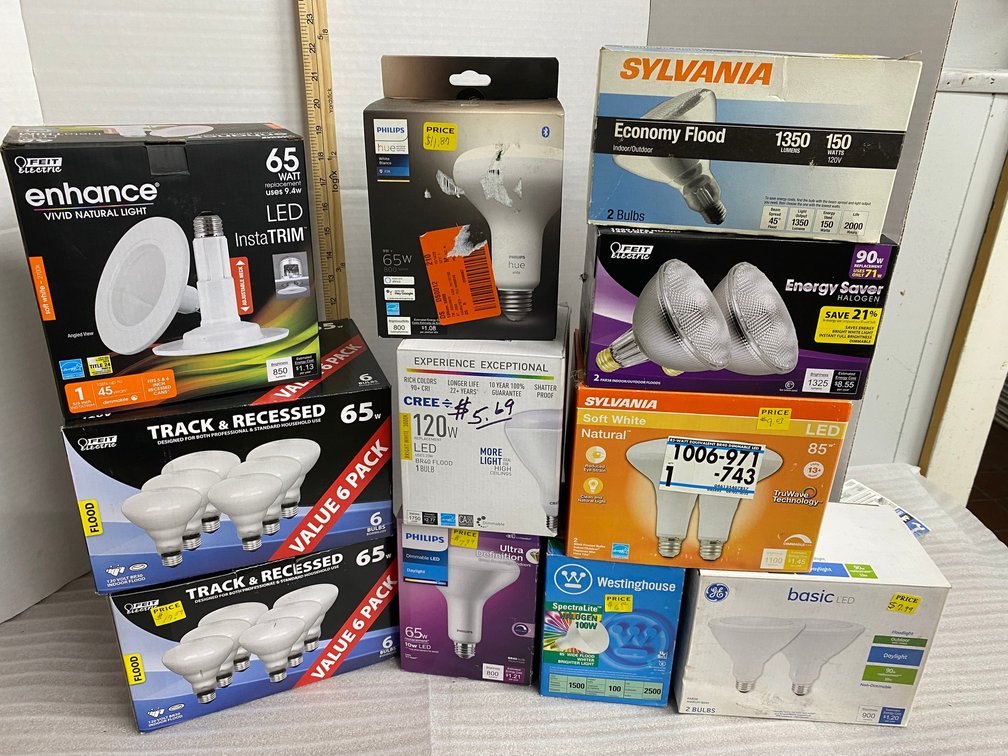 Lightbulbs-some 65, 85 watt-some150 watt flood bulbs