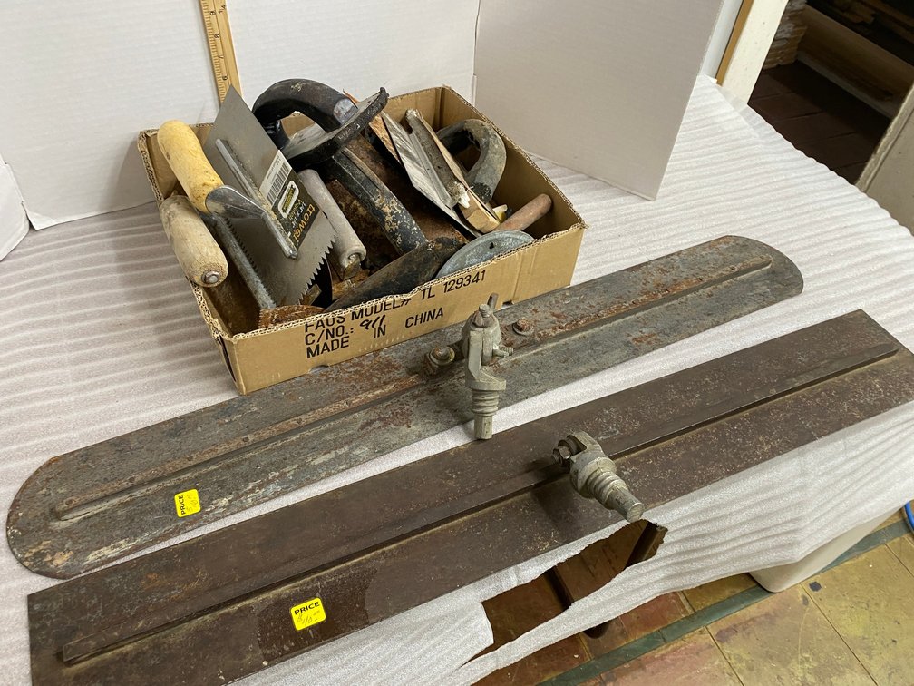 Finishing tools, two 36" wide floats-*no handles*, other finishing floats