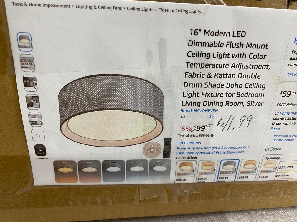 16" Modern LED dimmable flush mount ceiling light with color temperature adjustment