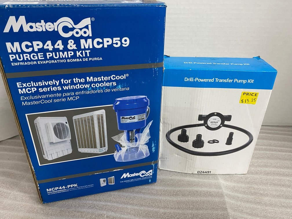 Drill powered transfer pump kit, master cool purge pump kit