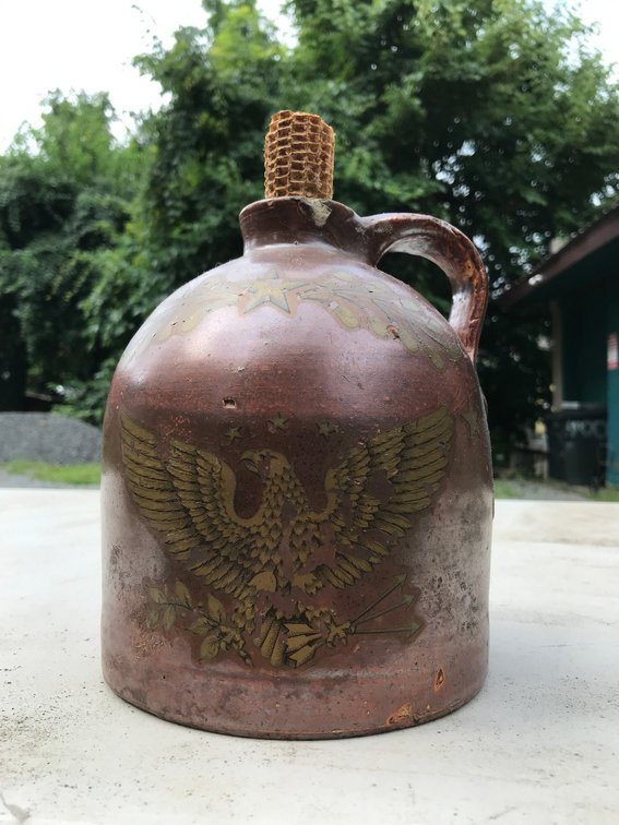 Stoneware Jug with Eagle