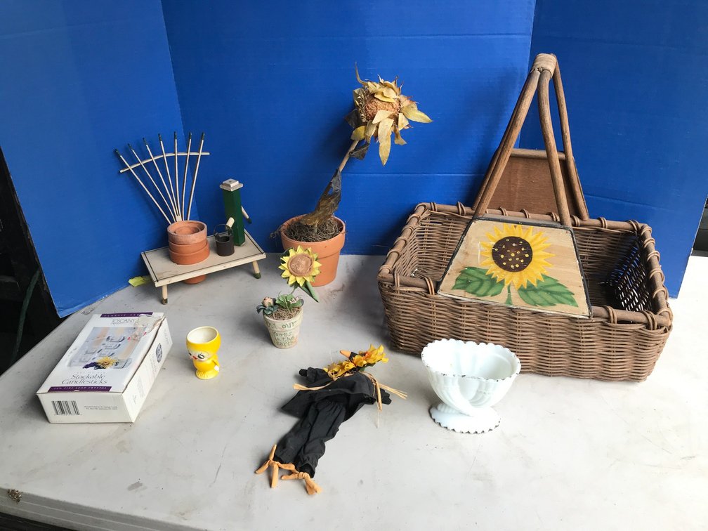 Woven Basket, Glass Ware and Misc.