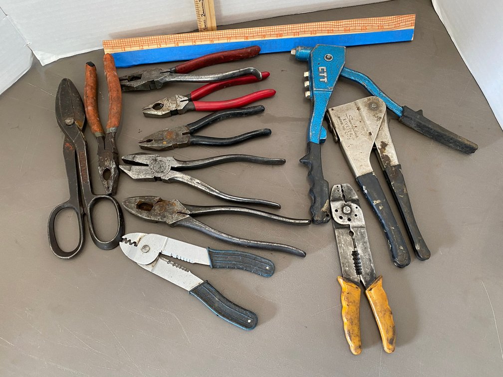 Pliers, Rivet guns, Tin Snips, Wire Strippers