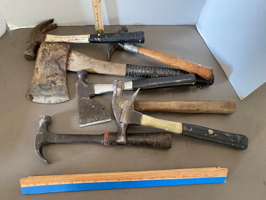 Assortment of Hammers, Hatchet, Axe