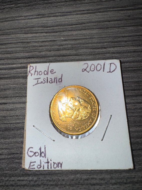 2001 Rhode Island gold edition state quarter