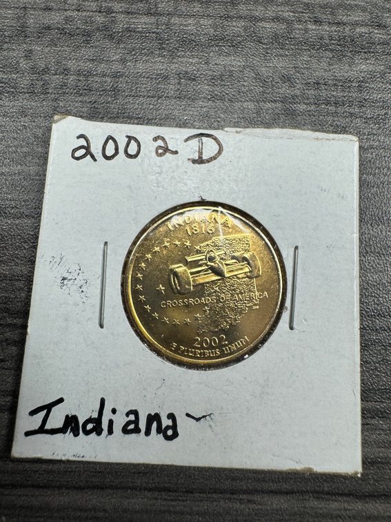 2002 Indiana gold edition state quarter