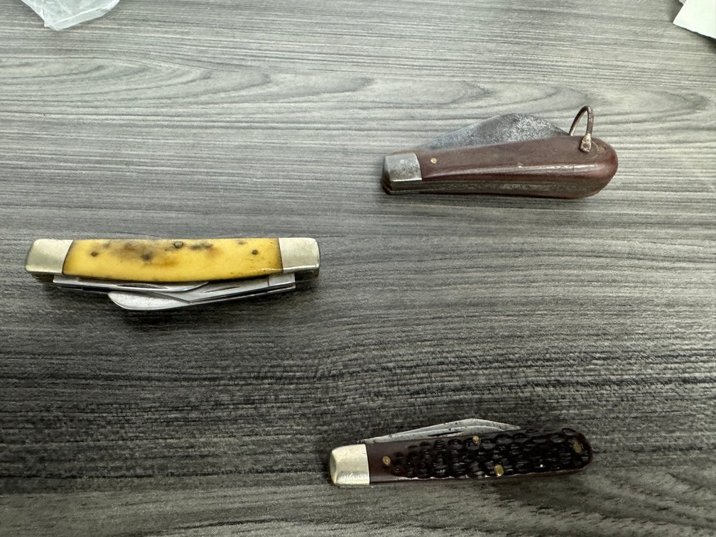Vintage folding knives, older rare specialized multi-tool pocket knives