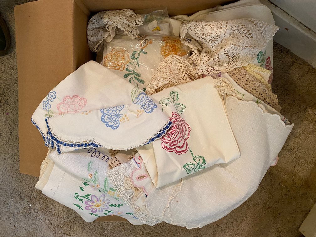 Needlepoint items, doilies