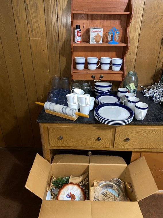 Assortment of dishes, glassware