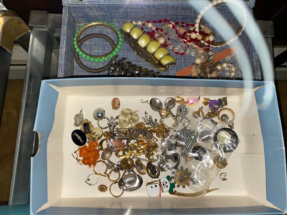 2 Containers of costume jewelry