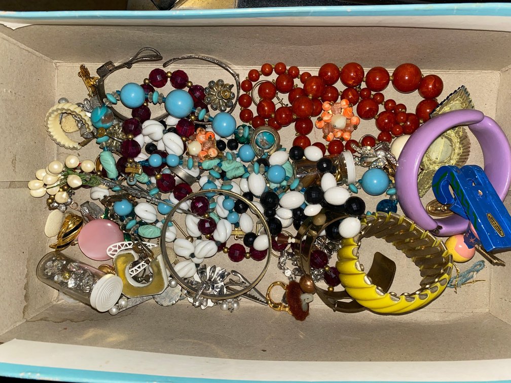 Box of costume jewelry