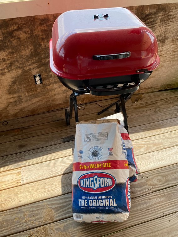 Aussie charcoal grill with charcoal