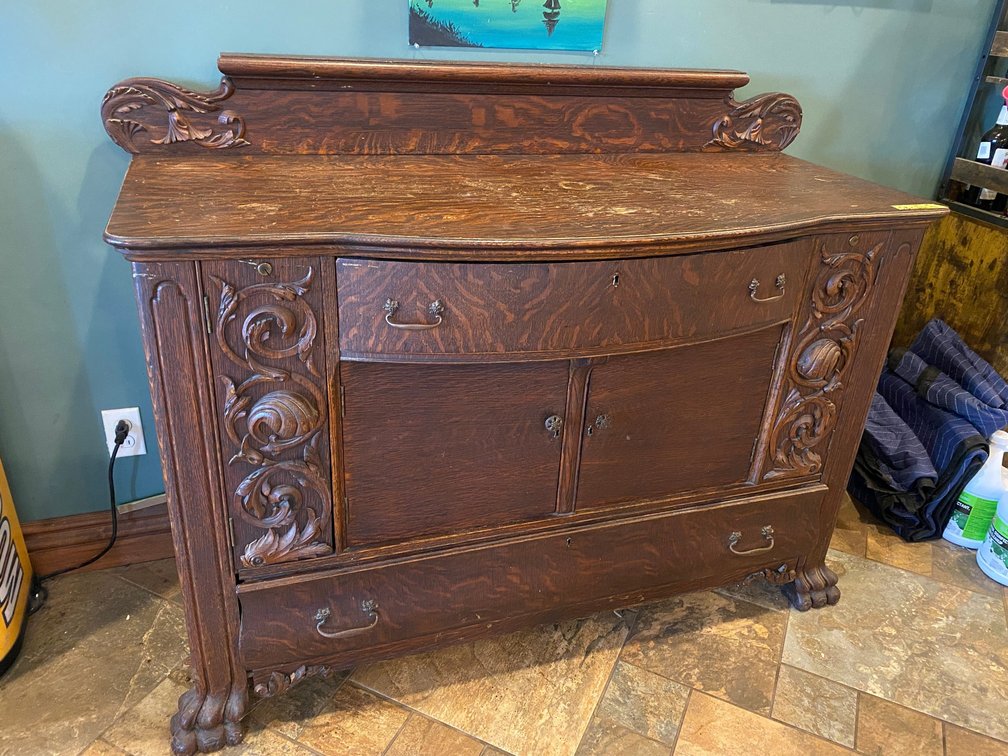 Antique claw foot buffet