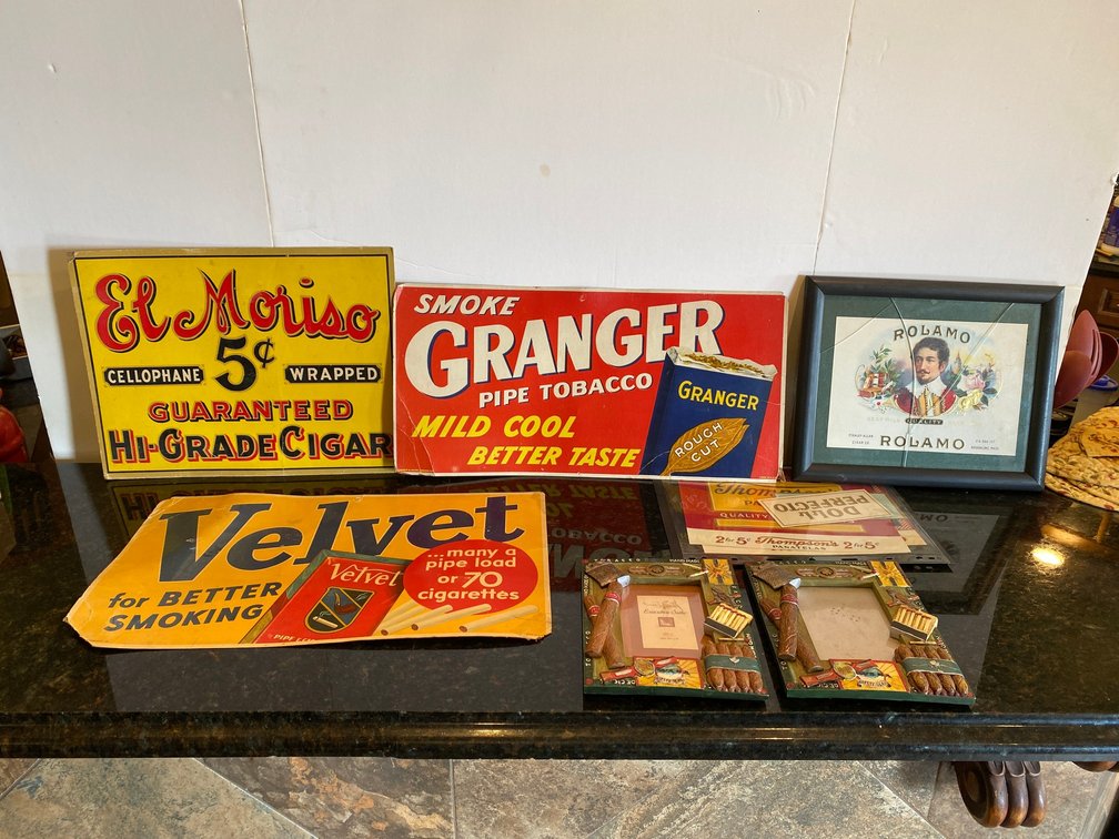 Vintage tobacco signs