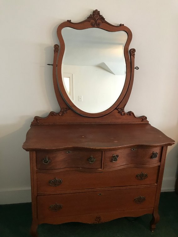 Old oak dresser and mirror