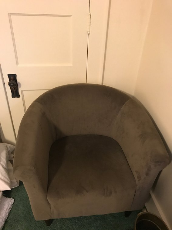 Upholstered barrel back chair