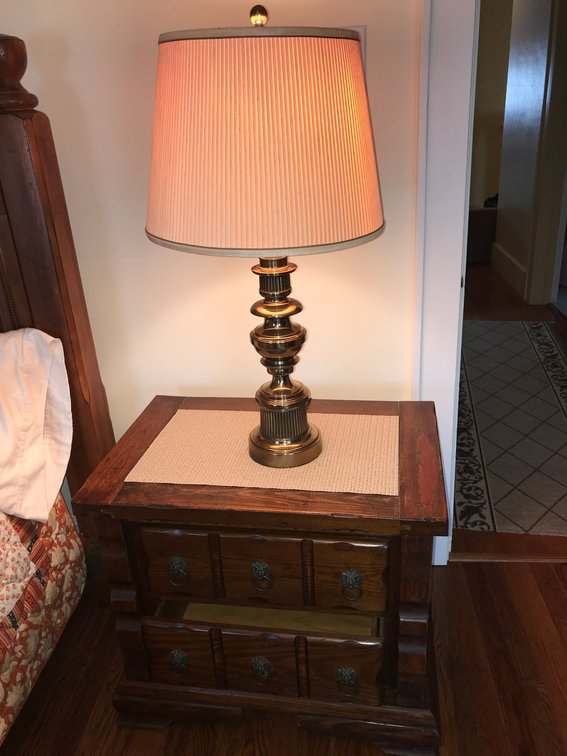 End table, lamp