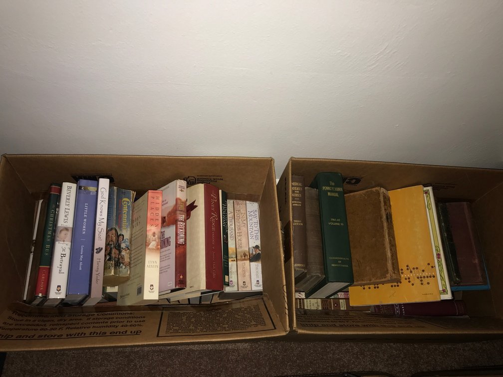 2 Boxes of books