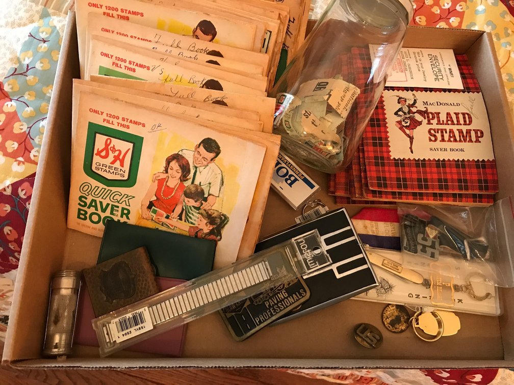 Group of S&H Green Stamp books, Plaid Stamp books