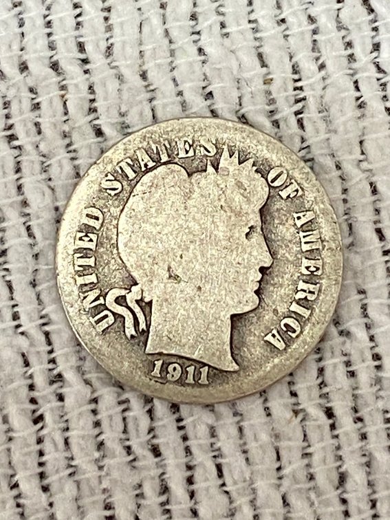 1911 D Barber Dime