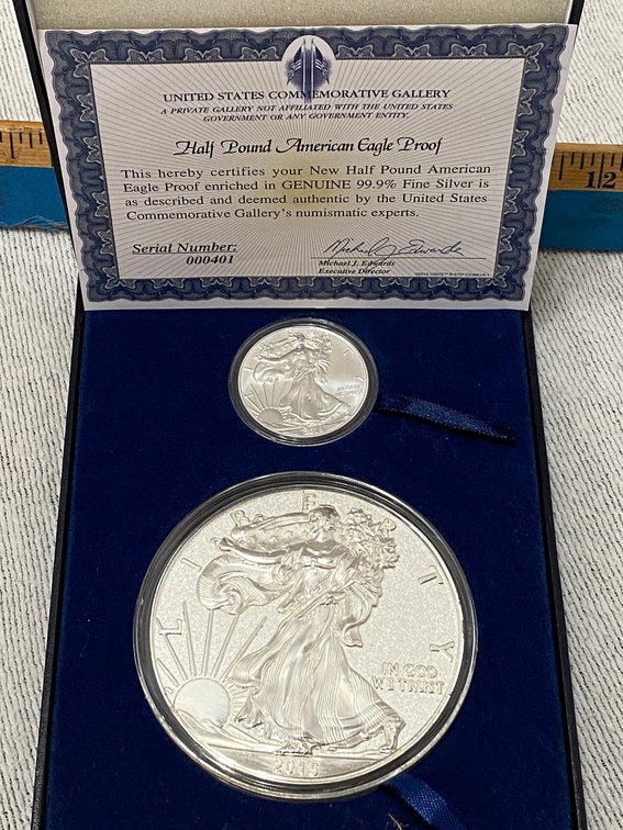 2015 Walking Liberty 1 Troy Ounce Coin, 2015 Large Coin 1/2 Pound American Eagle Proof